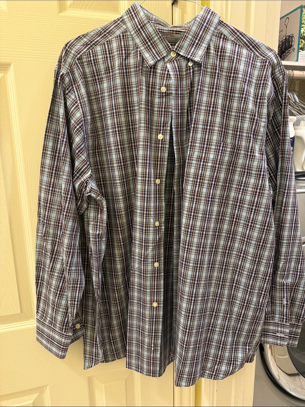 Daniel Cremieux Men's Plaid Button-Down Shirt in Blue and Brown